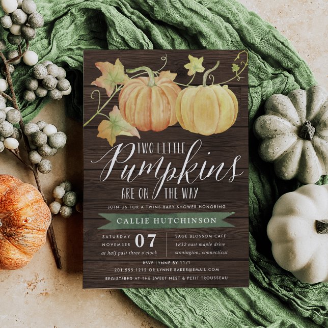 Invitación Gemelos Baby Shower de la calabaza de otoño el | (Subido por el creador)