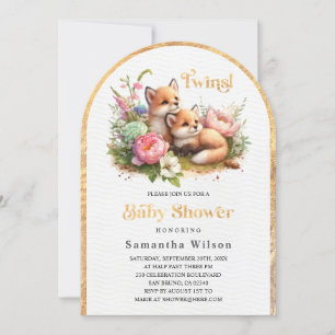 Invitación ¡Gemelos! Baby Shower de primavera para niños pequ