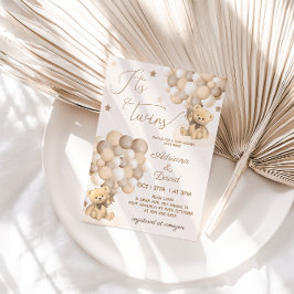 Invitación Gemelos Baby Shower Neutral de Género