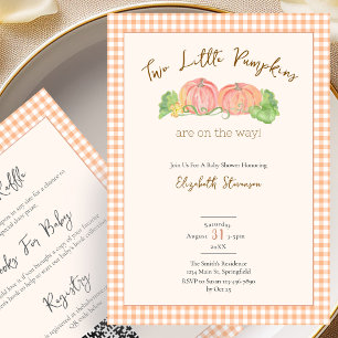 Invitación Gemelos de doble cara Cumpleaños de Bebé Calabacit
