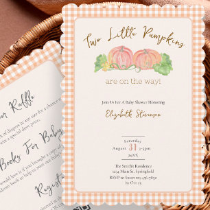Invitación Gemelos de doble cara para Baby Shower Little Pump