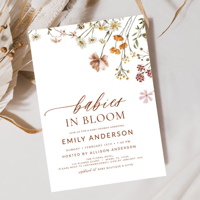 Invitación Gemelos de flores silvestres bebés en un Baby Show (Subido por el creador)