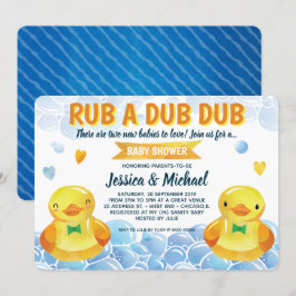 Invitación Gemelos de pato de caucho Baby Shower