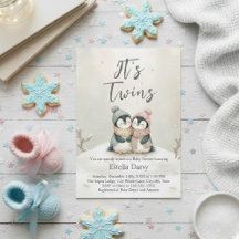 Gemelos de pingüino Fiesta de Bebé de Invierno Niñ