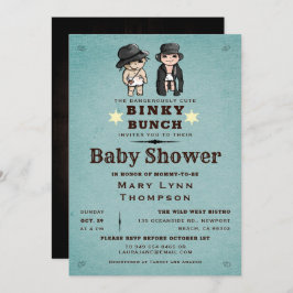Invitación Gemelos divertidos Binky Bunch Baby Shower Occiden