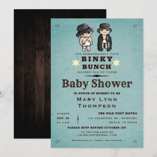 Invitación Gemelos divertidos Binky Bunch Baby Shower Occiden