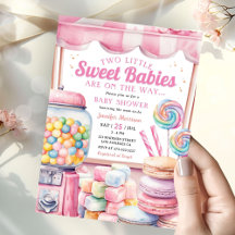 Gemelos gemelos Baby Shower Chicas dulces rosados