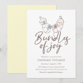 Invitación Gemelos invitan a chica y chico de Baby Shower