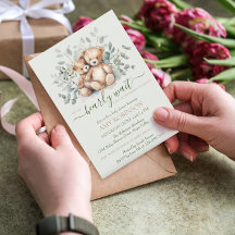 Gemelos Neutral Teddy Bear Boho Baby Shower