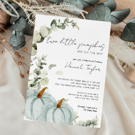 Invitación Gemelos, niños pequeños de calabaza caen en Baby S