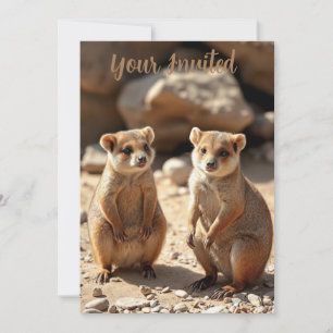 Invitación Gemelos Quokka Australianos,