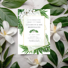 Invitación Gemelos tropicales Gemétricos Bridesmaids Luncheon