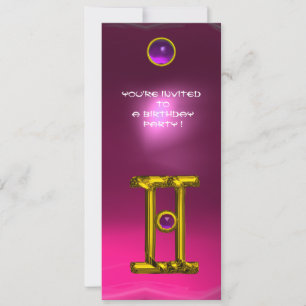 Invitación GEMINI ALEXANDRITE,amethyst amarillo claro rosa