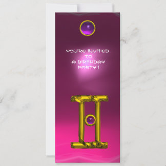 Invitación GEMINI ALEXANDRITE,amethyst amarillo claro rosa