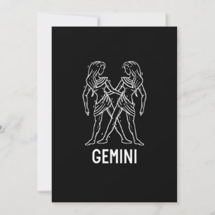 Invitación Gemini Astrología Cumpleaños Regalo Rótulos Zodiac