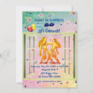 Invitación Gemini El cumpleaños de los gemelos (21 de mayo -