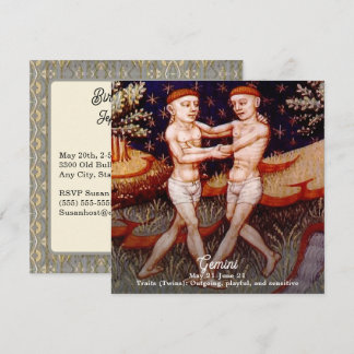 Invitación Gemini: el partido de cumpleaños del Rótulo Zodiac