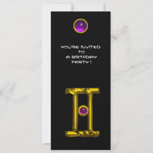 Invitación GEMINIS ALEXANDRITA, amatista amarillo brillante n
