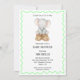 Invitación Gender Neutral Baby Elephant Baby Shower