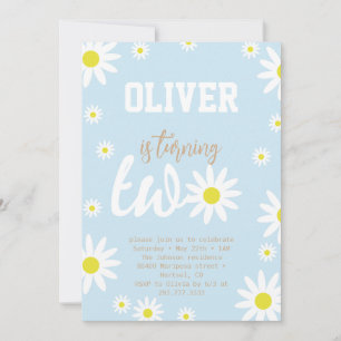 Invitación Gender Neutral Daisy 2nd Birthday Party Boho White