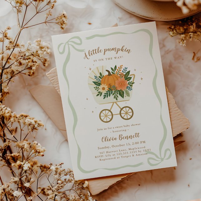 Invitación Gender Neutral Fall Little Pumpkin Baby Shower (Subido por el creador)
