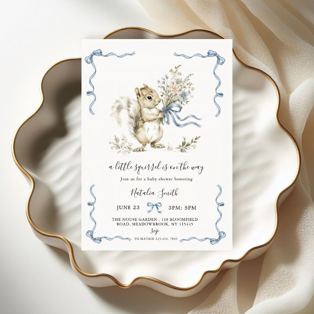 Invitación Gender Neutral Woodland Squirrel Baby Shower (Subido por el creador)