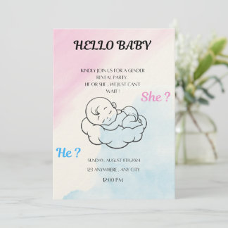 Invitación Gender reveal invitation 