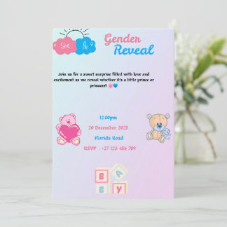 Invitación Gender reveal invitation 