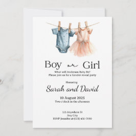 Invitación Gender Reveal Invitation • Boy or Girl Baby Shower