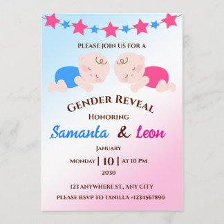 Invitación Gender Reveal Invitation Card