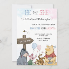 Invitación Gender reveal invitation card with joyful imagery