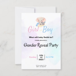 Invitación Gender Reveal Party & Baby Shower Invitation