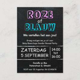 Invitación Gender Reveal Party uitnodiging