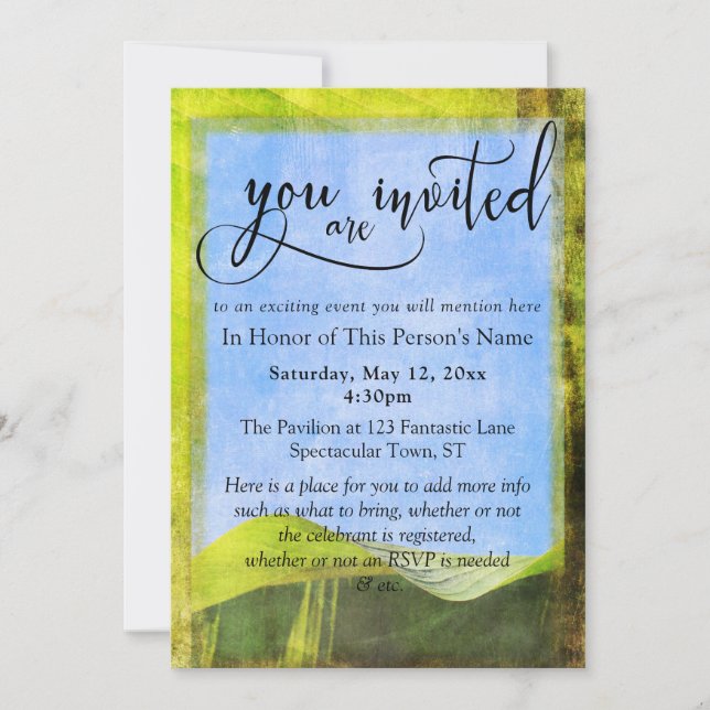 Invitación General de Fiesta y Evento Boho de Hoja (Anverso)