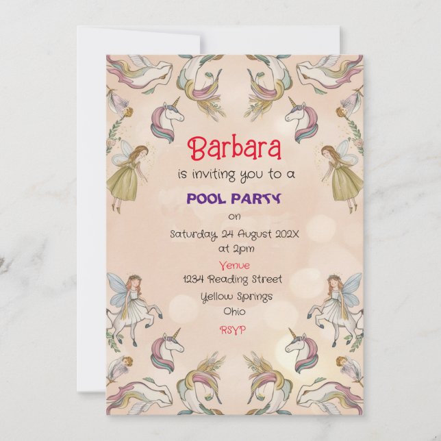 Invitación general de los niños a todas las ocasio (Anverso)