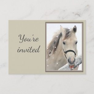 Invitación general personalizada caballo gris con