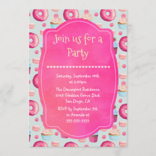 Invitación Genérica de Fiesta de Macarons de Donut