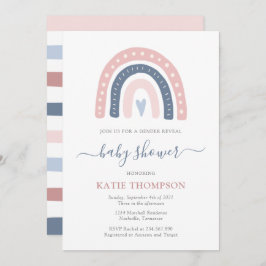 Invitación Género arcoiris rosa y azul revelan Baby Shower
