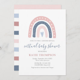 Invitación Género arcoiris rosa y azul revelan Baby Shower