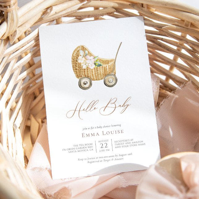 Invitación Género Boho Nursery Neutral Hola Baby Shower (Subido por el creador)