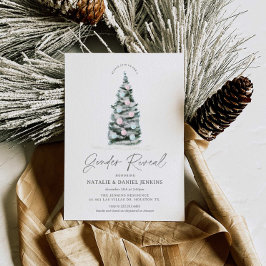 Invitación Género de árbol de Navidad revela Baby Shower