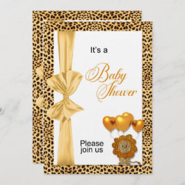 Invitación Género de impresión de chita de Baby Shower neutro