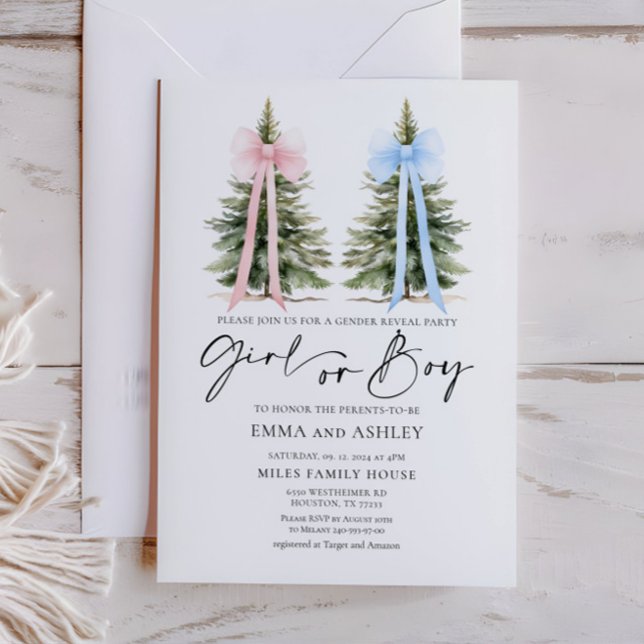 Invitación Género de invierno de chica o niño revela invitaci (Subido por el creador)