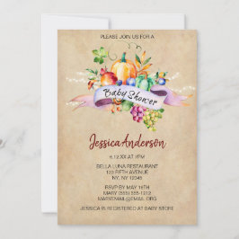 Invitación Género de la calabaza otoñal Baby Shower neutro