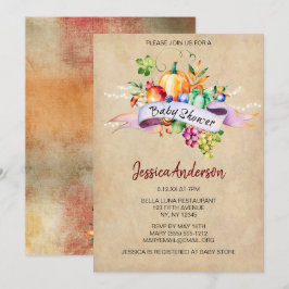 Invitación Género de la calabaza otoñal Baby Shower neutro