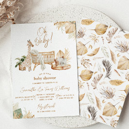 Invitación Género de la enfermería de Boho Safari Baby Shower