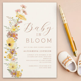Invitación Género de las flores silvestres Neutral Caída Baby