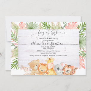 Invitación Género de los animales de los bosques de acuarela
