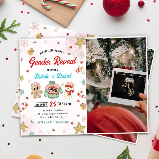 Invitación Género de los navidades revela foto de Baby Shower (Subido por el creador)