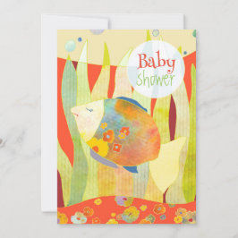 Invitación Género de los peces de las flores Baby Shower neut